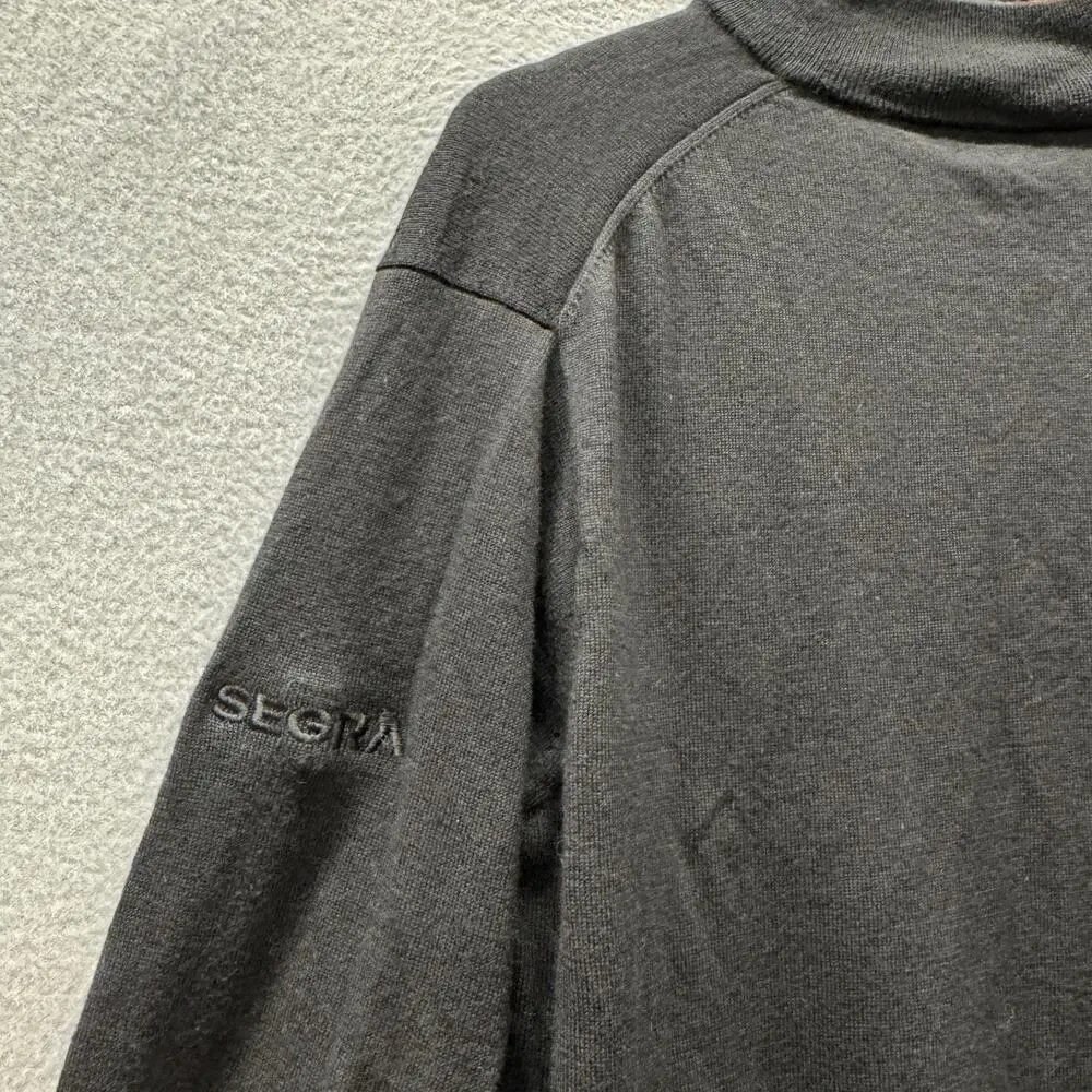 Peter Millar Sweater Mens Large Black Crown Soft 1/4 Zip Merino Wool‎ Silk SEGMA